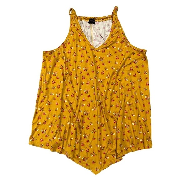 First Love Tops 2x Flowy Mustard Yellow Floral Tank Top Poshmark